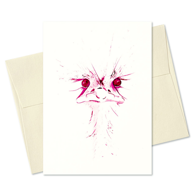 Clare Brownlow Greetings Card - Ostrich Head